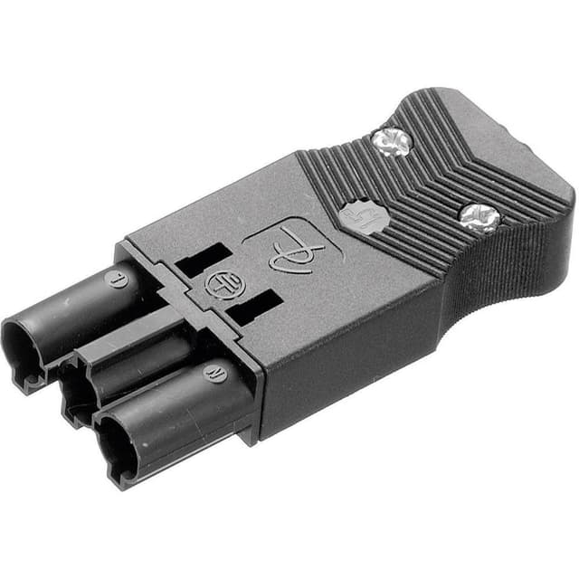 Adels-Contact 17962 Strømstik AC Stik, lige Samlet poltal: 2 + PE 16 A Sort 1 stk