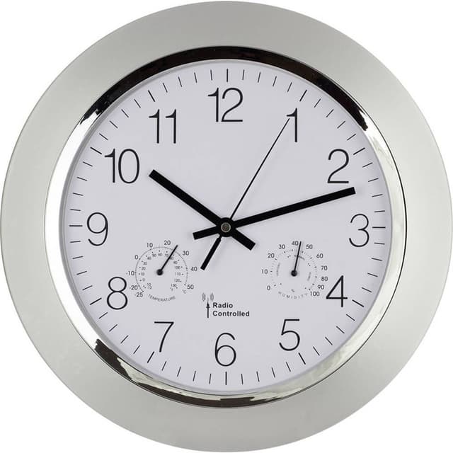 EUROTIME 56004 Radio Vægur 34 cm x 5 cm Sølv