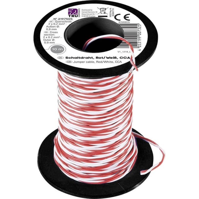 TRU COMPONENTS TC-8790020 Kopplingstråd 2 x 0.20 mm²