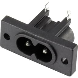 IEC-stik C8-stik, indbygning vandret. Samlet poltal: 2