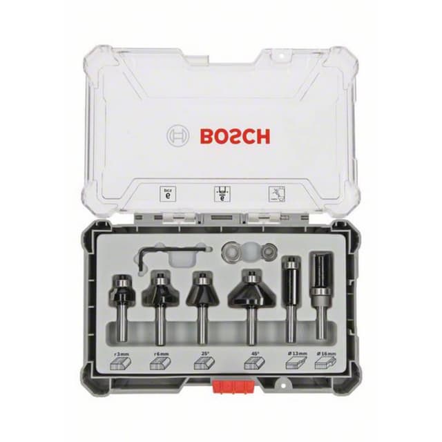 Bosch Trim&Edging fräs set, 6-delars, 6 mm skaft. Bosch