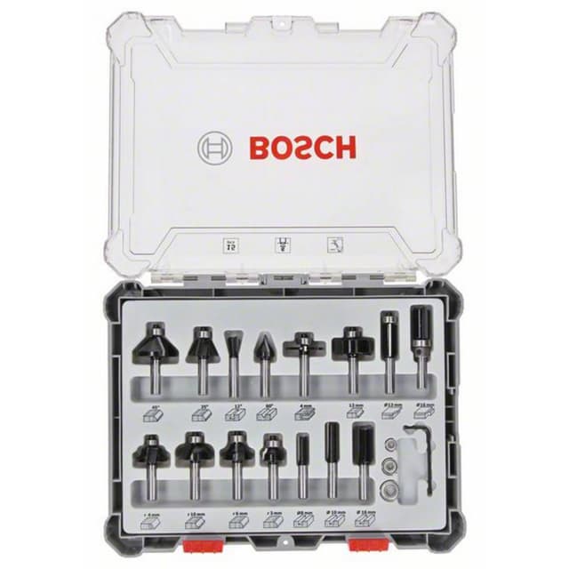Mixed fräs, 15-delars, 6 mm skaft Bosch
