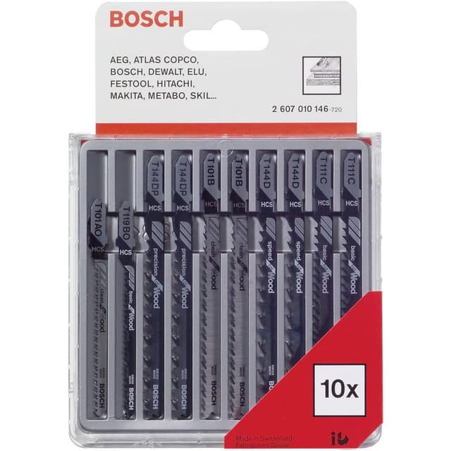 Bosch Accessories 2607010146 Stiksavklinge-sæt 10 dele til træ 1 stk