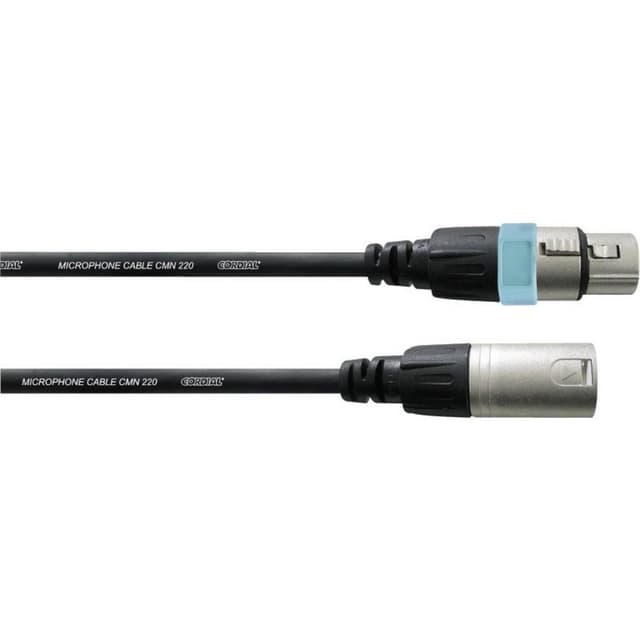 Cordial CCM 0,5 FM XLR Forbindelsesledning [1x XLR-tilslutning - 1x XLR-stik] 0.50 m Sort