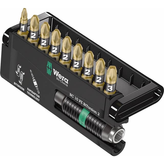 Wera Bit-Check 10 PZ BiTorsion 2 05347153001 Bitsæt 10