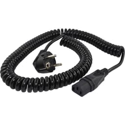 HAWA R6502 IEC Anslutningskabel Svart 1.6 m Spiralkabel