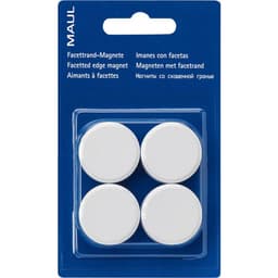 Maul Magnet MAULpro (Ø x H) 30 mm x 10 mm rund, Facetkant Hvid 4 stk 6177202
