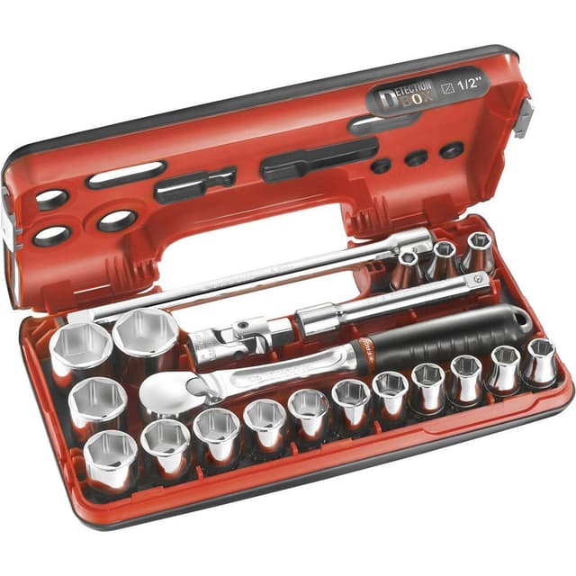 Facom Hylsnyckelsats metrisk 1/2 20 delar SL.DBOX1PB