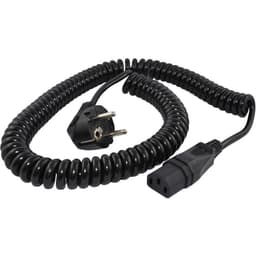 HAWA R6503 IEC Anslutningskabel Svart 2.3 m Spiralkabel