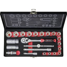 TOOLCRAFT 826373 Hylsnyckelsats metrisk 3/8 23 delar