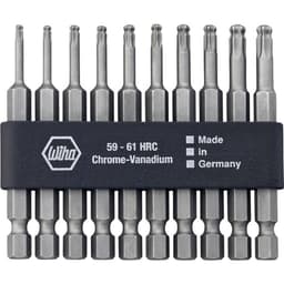 Wiha 32804 Bit-Set 10 delar Inner-TORX kulhuvudet