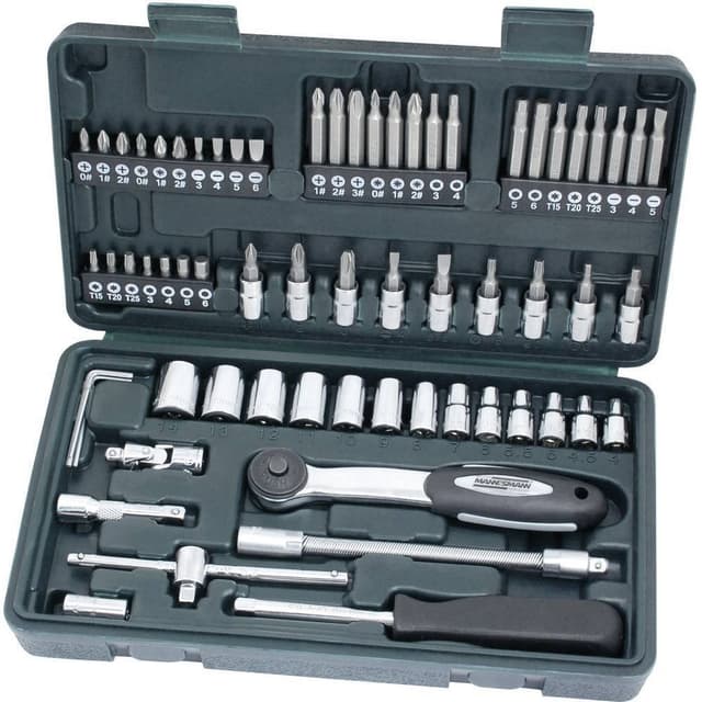 65-delars. Hylsnyckelsats 6,3 mm (1/4) Brüder