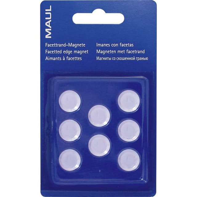 Maul Magnet MAULpro (Ø x H) 15 mm x 7 mm rund Vit 8 st