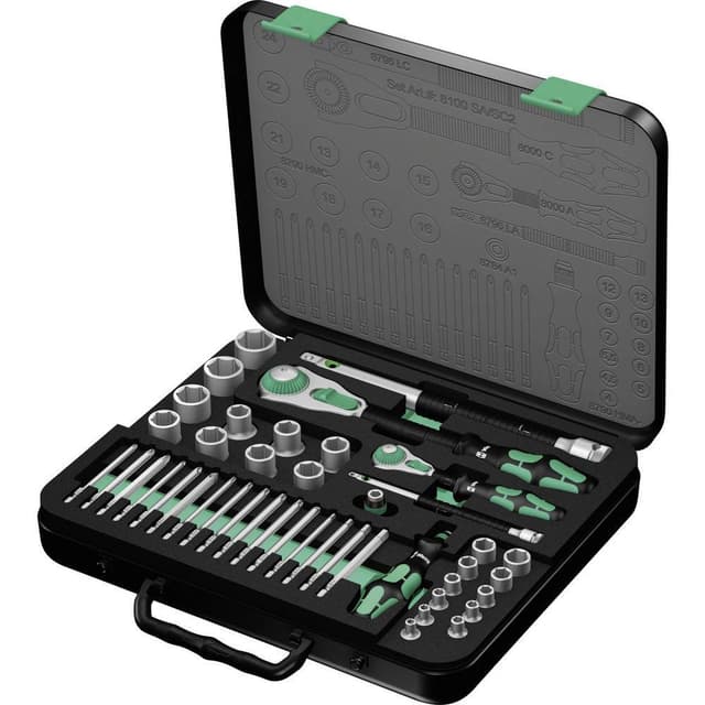 Wera 8100 SA/SC 2 Zyklop Hylsnyckelsats metrisk 1/4