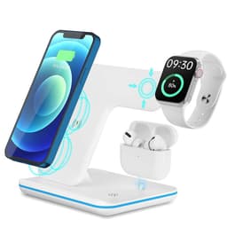 NÖRDIC Trådlös laddstation 3 i 1 för Apple Iphone, iWatch och Airpod vit