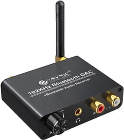 NÖRDIC 192Khz DAC konverter bluetooth 5.0 modtager toslink koaksial indgang til hovedtelefon og L/R RCA,  justerbar lydstyrke digital til analog