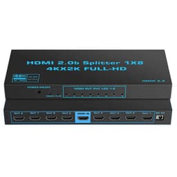 NÖRDIC HDMI Splitter 1 til 8 4K60Hz RGB8: 8:8 HDR 18Gbps HDCP2.2