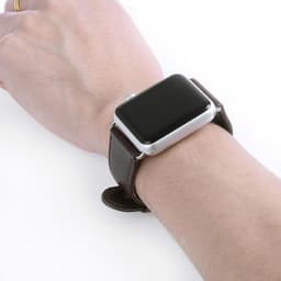 Klockarmband i Läderimitation till Apple Watch, 42mm, Mörkbrun