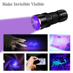 UV lommelygte med 21 LED lys Sort 395 nm