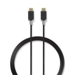 USB 2.0-Kabel | Type-C, hann - Type-C, hann | 1,0 m | Antrasitt