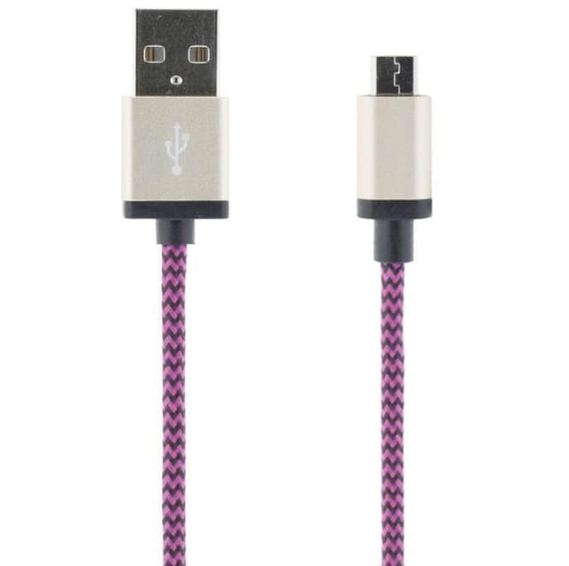 STREETZ USB-synk-/laderkabel, stofbeklædt, USB Type A han - US