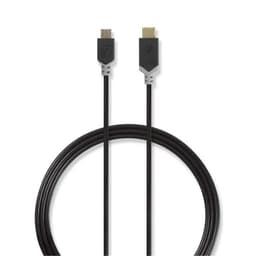 USB 2.0-Kabel | Type-C, hann - Mikro B, hann | 1,0 m | Antrasitt