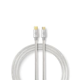 Nedis USB-kabel | USB 2.0 | USB-Câ„¢ Hane | USB Micro-B Hane | 10 W | 480 Mbps | Guldplaterad | 3.00 m | Rund | Flätad / Nylon | Aluminium | Kartong med täckt fönster