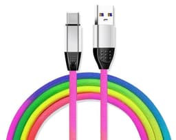 Micro-USB Textilkabel 1 m, Regnbågens färger