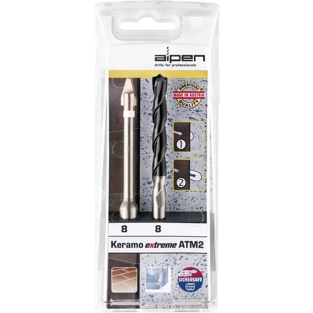 Glas- och kakelborr-set 2 delar 6 mm Alpen Keramo