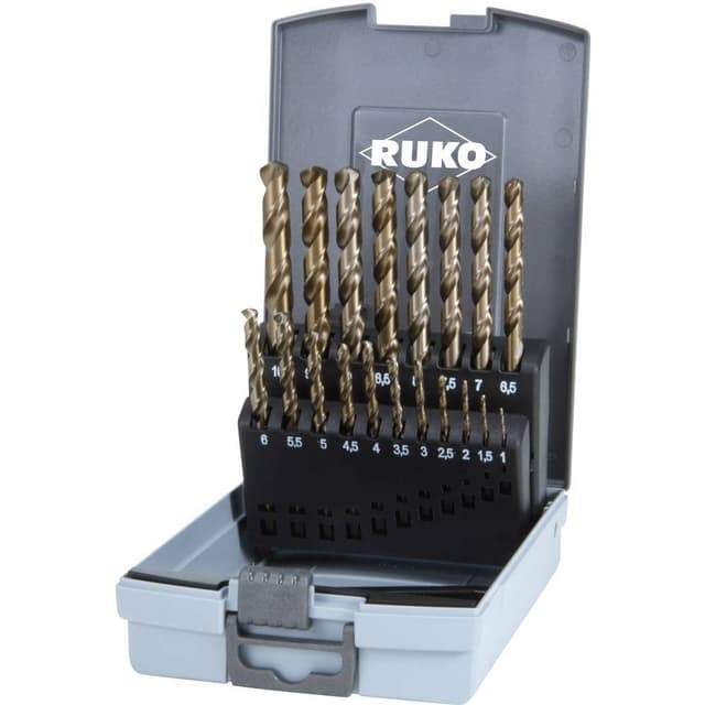 RUKO 215214RO HSSE-Co 5 Metall-spiralborrset 19 delar 1
