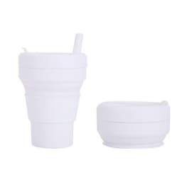 Sammenklappeligt kaffekrus silikone 475 ml Hvid