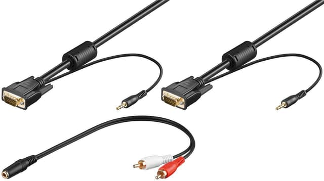 Full HD SVGA-monitorkabel med ljudanslutning