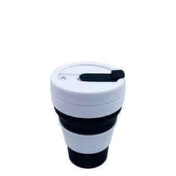 Sammenleggbart kaffekrus silikon 355 ml Hvit/Sort