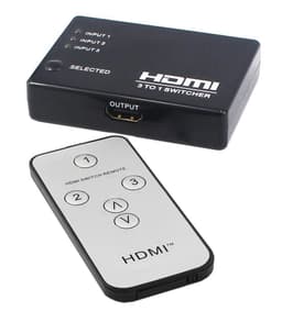 HDMI switch 3 porter med fjernkontroll 4K 30HZ Sort