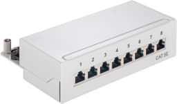 Goobay CAT 5e mini-/skrivbordskopplingspanel, 8 portar (1 HE)
