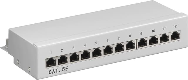Goobay CAT 5e mini-/skrivbordskopplingspanel, 12 portar (1 HE)