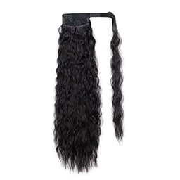 Wavy ponytail extensions hästsvans löshår Svart