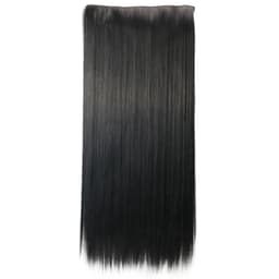 Clip-on långt rakt löshår 60 cm Svart