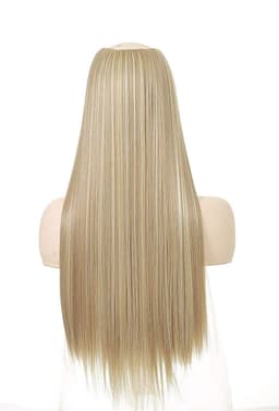Clip-on långt rakt löshår 60 cm Blond