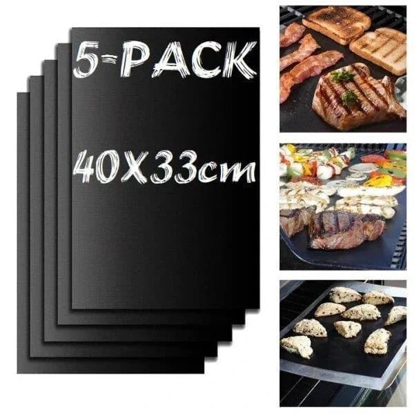 5-Pack Grillmatta Ugnsmatta & Bakningsmatta - Non Stick 40x33cm