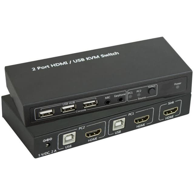 SpeaKa Professional 2 Port KVM-switch HDMI USB 1920 x