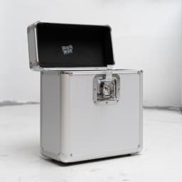 Flightcase for vinylplater i aluminium - sølv