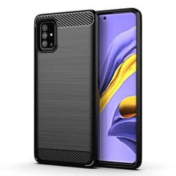 SKALO Samsung A51 5G Armor Carbon Iskunkestävä TPU suojakuori