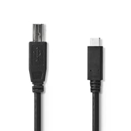 USB 2.0-kabel | Type C-hanstik - B-hanstik | 1,0 m | Sort