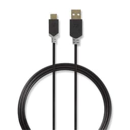 USB 2.0 -Kaapeli | Type-C, Uros - A, Uros | 1,0 m | Antrasiitti