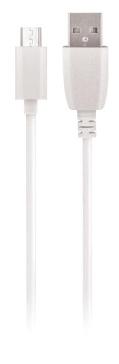 Maxlife microUSB laddkabel för snabbladdning, 2A, 1m, vit