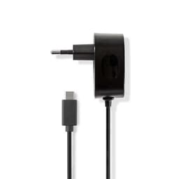 Väggladdare | 3.0 A | Fast kabel | USB-CT | Svart