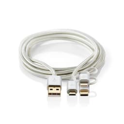 3-i-1-synkroniserings- og opladerkabel | USB Micro B-hanstik + USB Type-C-hansti