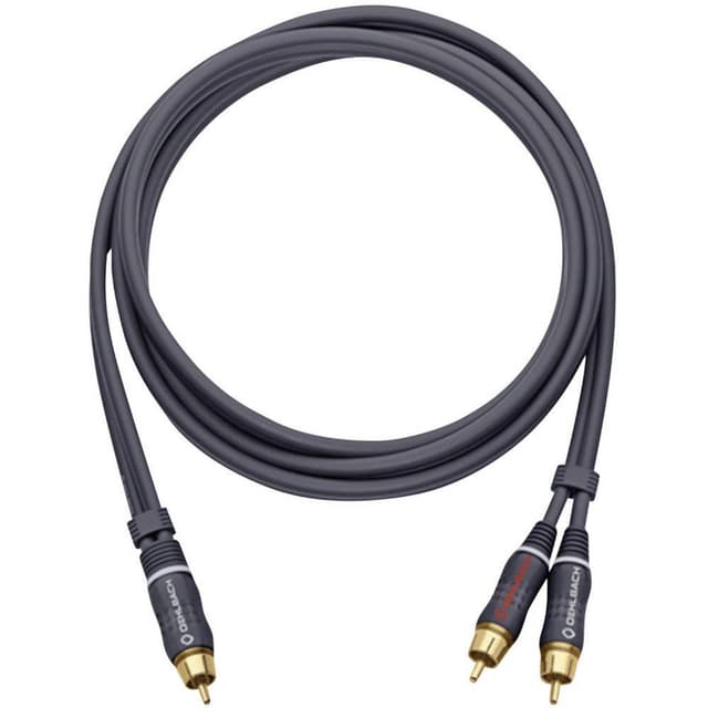 Oehlbach 23702 Phono Audio Y-kabel [2x Cinch-stik - 1x Cinch-stik] 2.00 m Antracit forgyldte stik