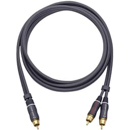 Oehlbach 23702 Phono Audio Y-kabel [2x Cinch-stik - 1x Cinch-stik] 2.00 m Antracit forgyldte stik